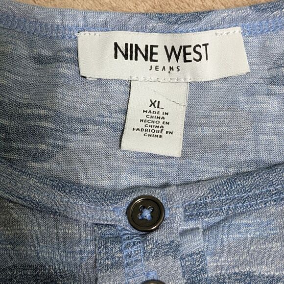 NWOT Nine West Round Neck Camouflage Top, 3/4 Sleeves - Picture 4 of 12